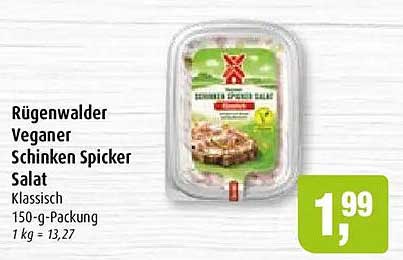 Rügenwalder Veganer Schinken Spicker Salat Klassisch 150-g-Packung 1 kg = 13,27