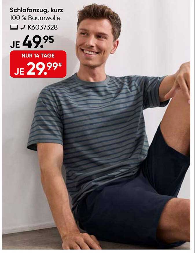 Schlafanzug, kurz 100 % Baumwolle.