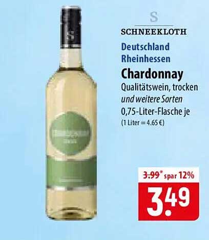 SCHNEEKLOTH Deutschland Rheinhessen Chardonnay