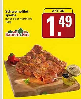 Schweinefilet-spieße natur oder mariniert 100g