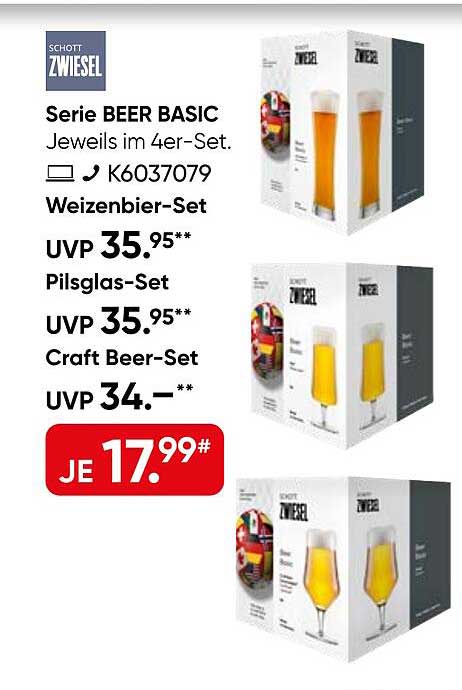Serie BEER BASIC Jeweils im 4er-Set. Weizenbier-Set