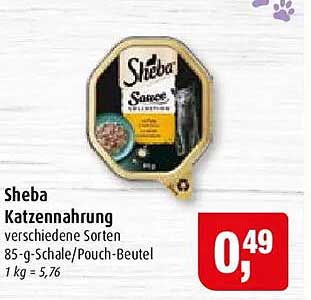 Sheba Katzennahrung verschiedene Sorten 85-g-Schale/Pouch-Beutel 1 kg = 5,76
