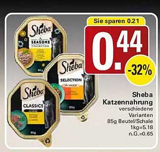 Sheba Katzennahrung verschiedene Varianten 85g Beutel/Schale