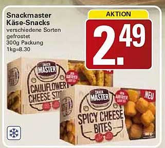 Snackmaster Käse-Snacks verschiedene Sorten gefrostet 300g Packung 1kg=8,30