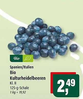 Spanien/Italien Bio Kulturheidelbeeren