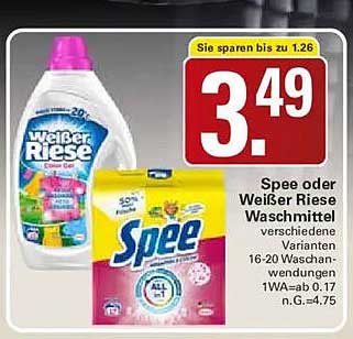 Spee oder Weißer Riese Waschmittel
