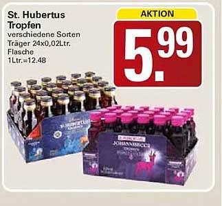 St. Hubertus Tropfen verschiedene Sorten Träger 24x0,02ltr. Flasche 1 Ltr.=12.48