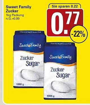 Sweet Family Zucker 1kg Packung n.G.: 0,99