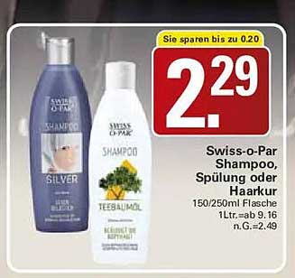Swiss-o-Par Shampoo, Spülung oder Haarkur