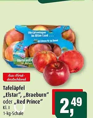Tafeläpfel „Elstar“, „Braeburn“ oder „Red Prince“