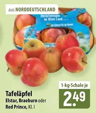 Tafeläpfel Elstar, Braeburn oder Red Prince, Kl. I