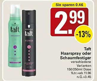 Taft Haarspray oder Schaumfestiger