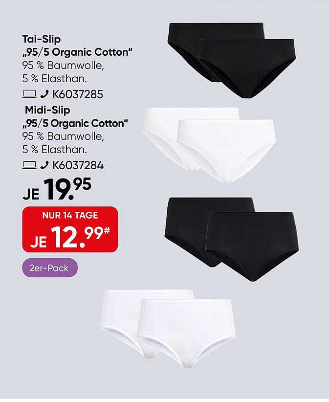 Tai-Slip „95/5 Organic Cotton“ / Midi-Slip „95/5 Organic Cotton“
