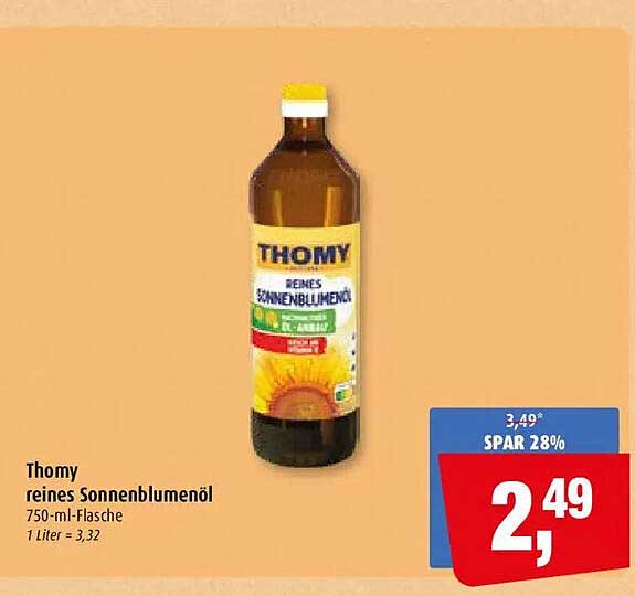 Thomy reines Sonnenblumenöl 750-ml-Flasche