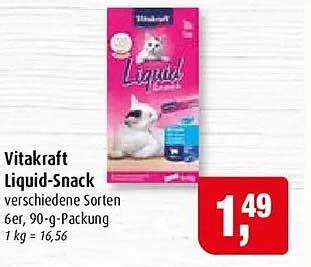 Vitakraft Liquid-Snack verschiedene Sorten 6er, 90-g-Packung 1 kg = 16,56