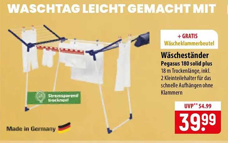 Wäscheständer Pegasus 180 solid plus