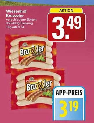 Wiesenhof Bruzzler verschiedene Sorten 350/400g Packung 1kg=ab 8.73