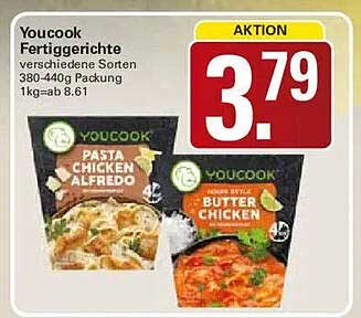 Youcook Fertiggerichte verschiedene Sorten 380-440g Packung 1kg=ab 8.61