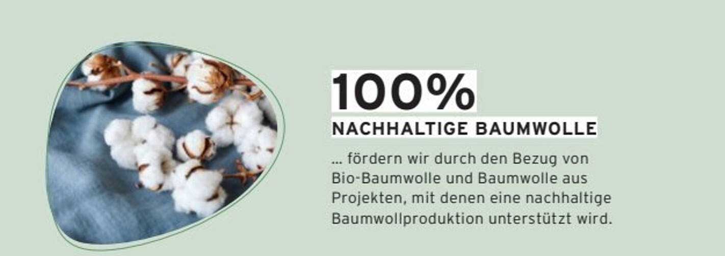 100% NACHHALTIGE BAUMWOLLE