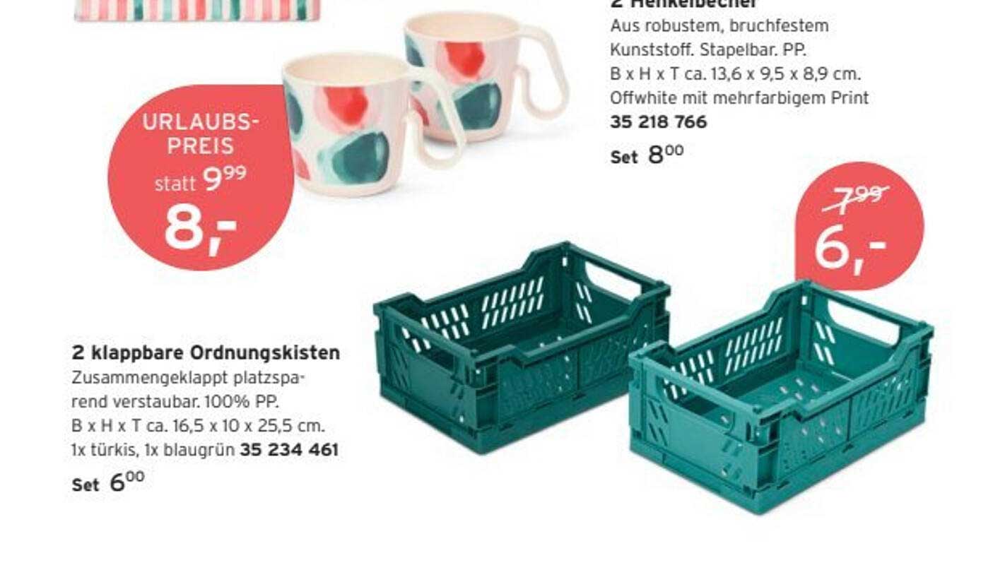 2 klappbare Ordnungskisten