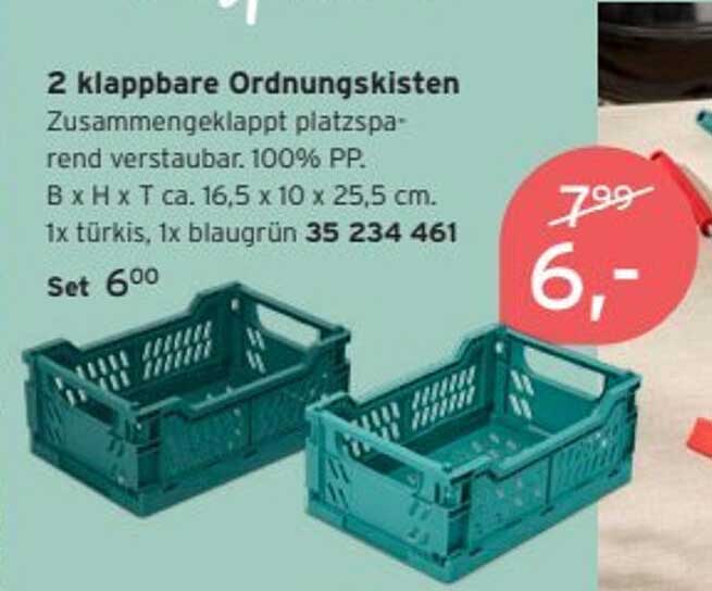 2 klappbare Ordnungskisten