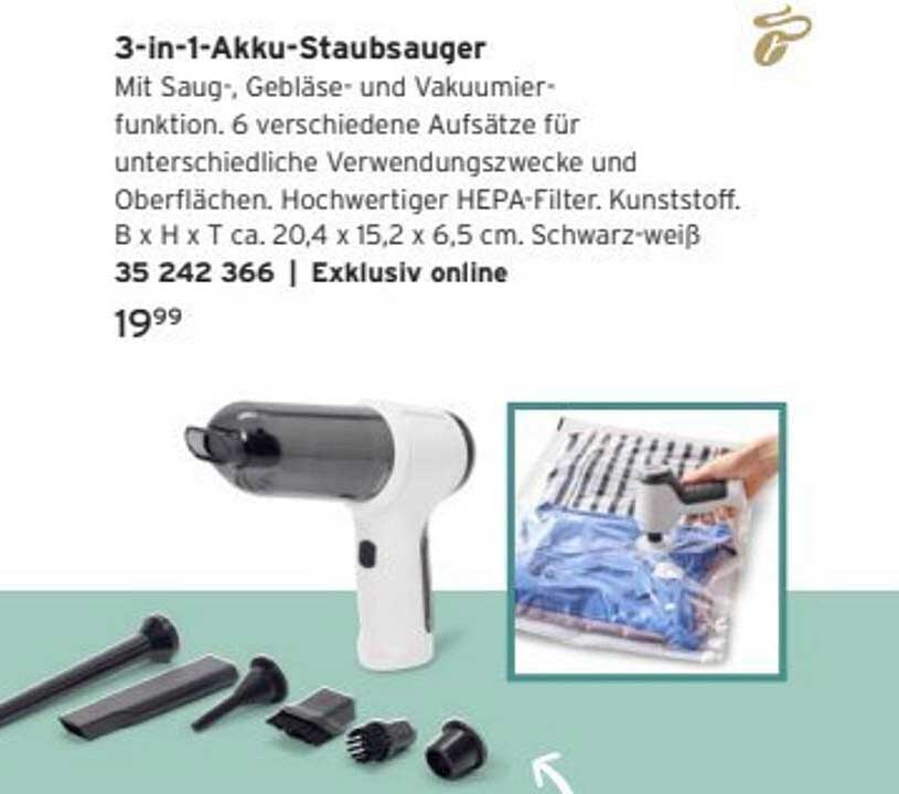 3-in-1-Akku-Staubsauger