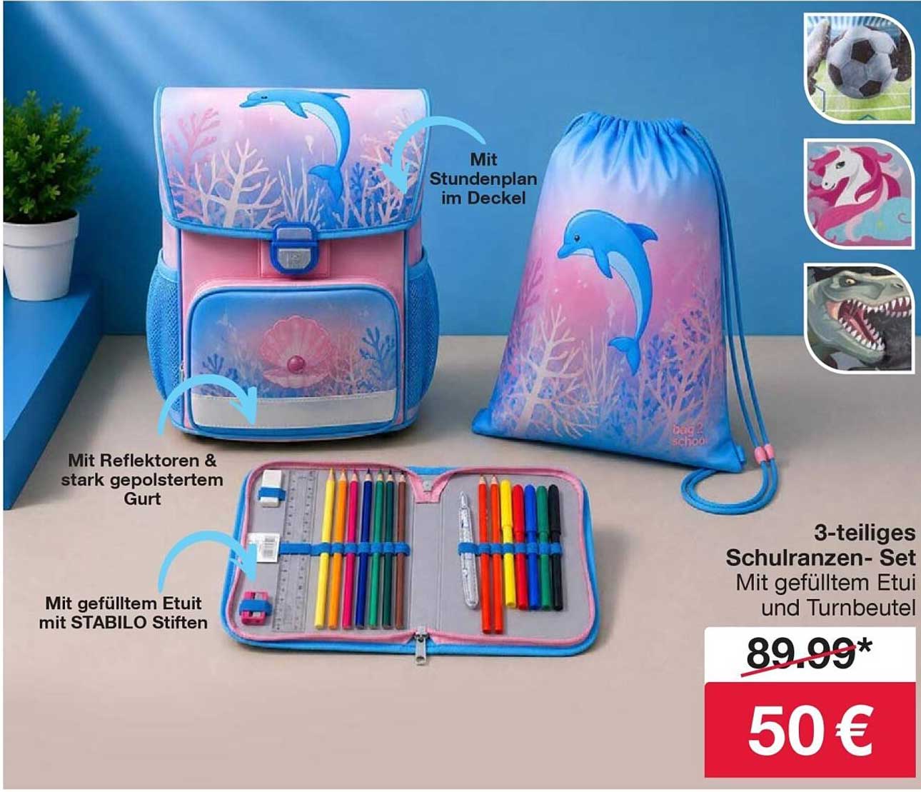 3-teiliges Schulranzen-Set