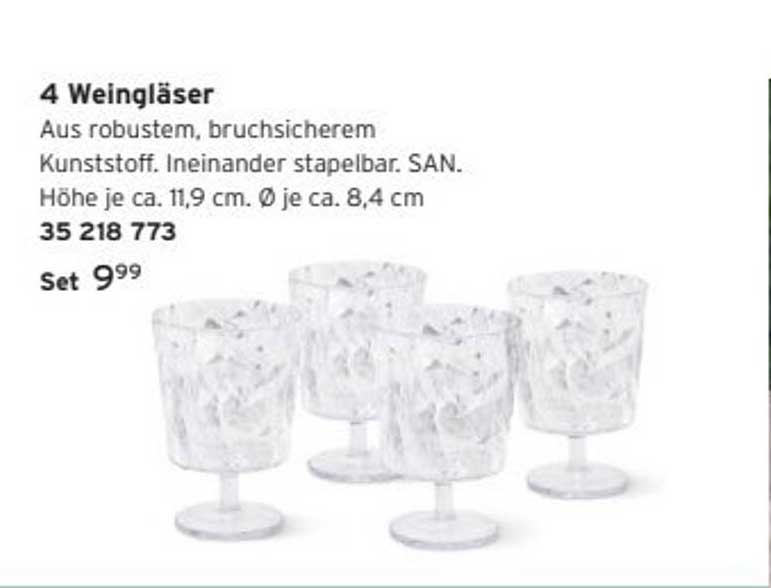 4 Weingläser
