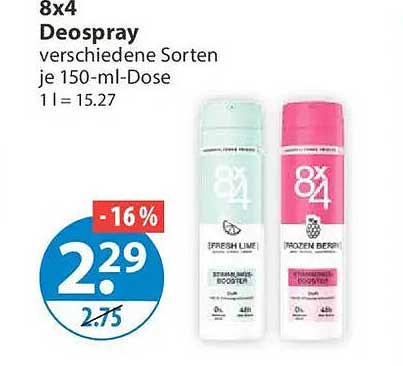 8x4 Deospray verschiedene Sorten je 150-ml-Dose