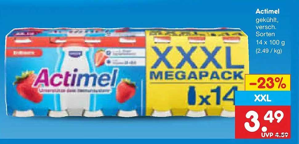 Actimel gekühlt, versch. Sorten 14 x 100 g (2.49 / kg)