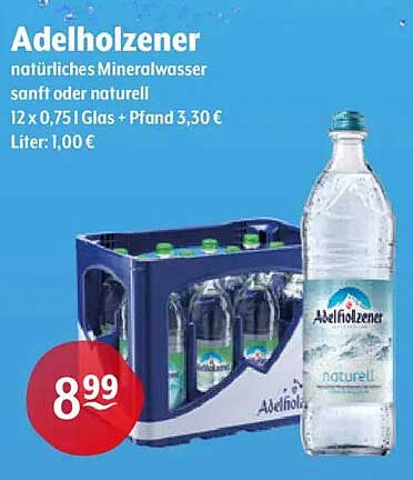 Adelholzener natürliches Mineralwasser sanft oder naturell