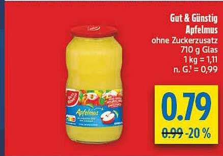 Apfelmus ohne Zuckerzusatz 710 g Glas