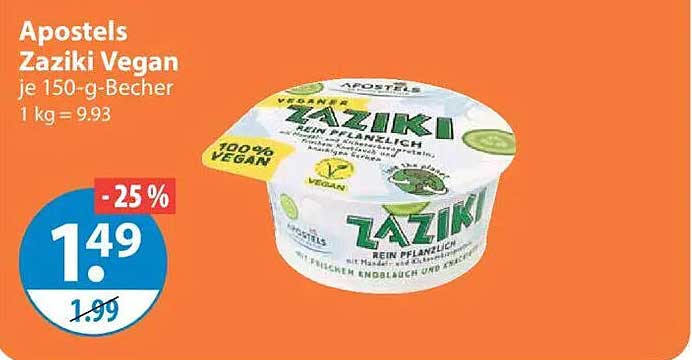 Apostels Zaziki Vegan je 150-g-Becher