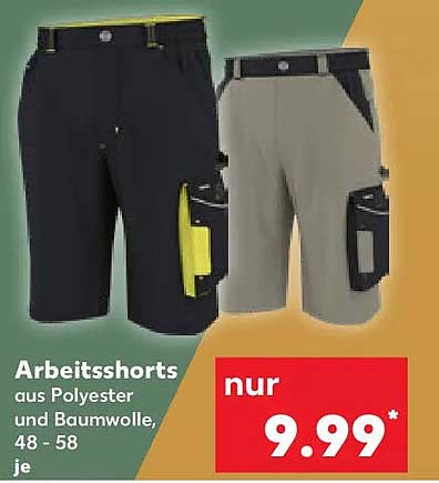 Arbeitsshorts aus Polyester und Baumwolle, 48 - 58 je