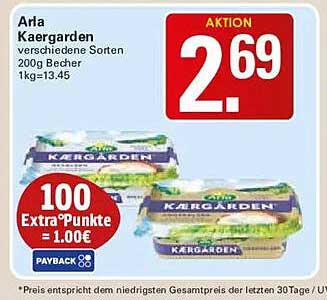 Arla Kærgarden verschiedene Sorten 200g Becher 1kg=13.45