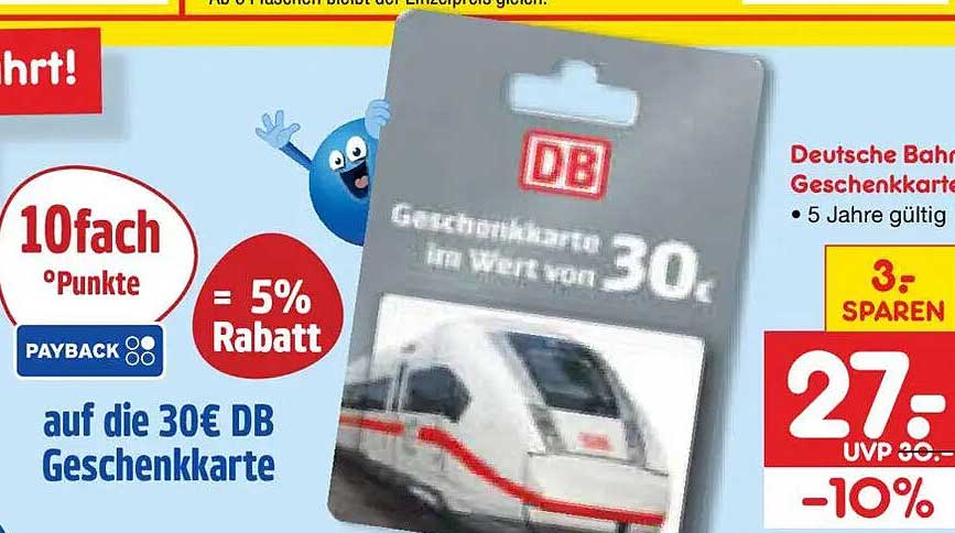 auf die 30€ DB Geschenkkarte