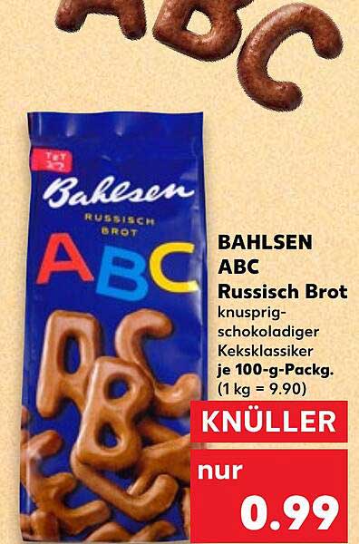BAHLSEN ABC Russisch Brot knusprig-schokoladiger Keksklassiker je 100-g-Packg.