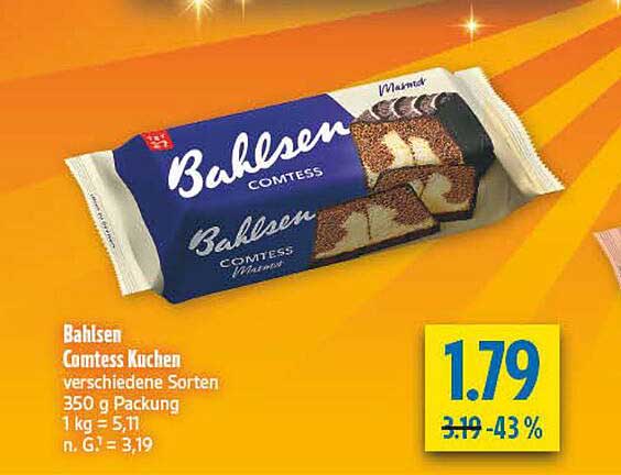 Bahlsen Comtess Kuchen verschiedene Sorten 350 g Packung