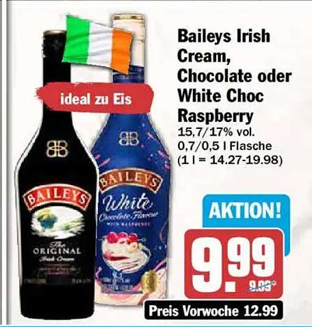 Baileys Irish Cream, Chocolate oder White Choc Raspberry