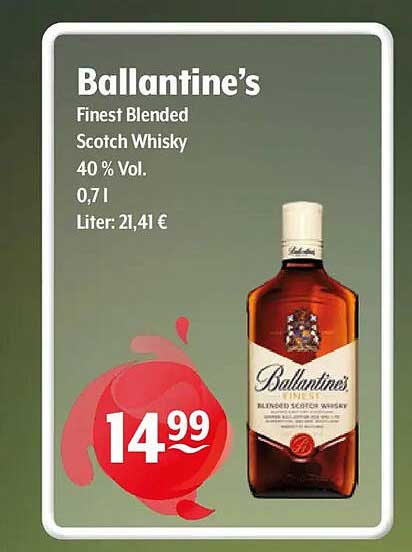 Ballantine’s Finest Blended Scotch Whisky 40 % Vol. 0,7 l