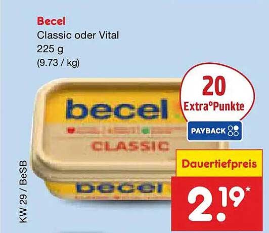 Becel Classic oder Vital 225 g