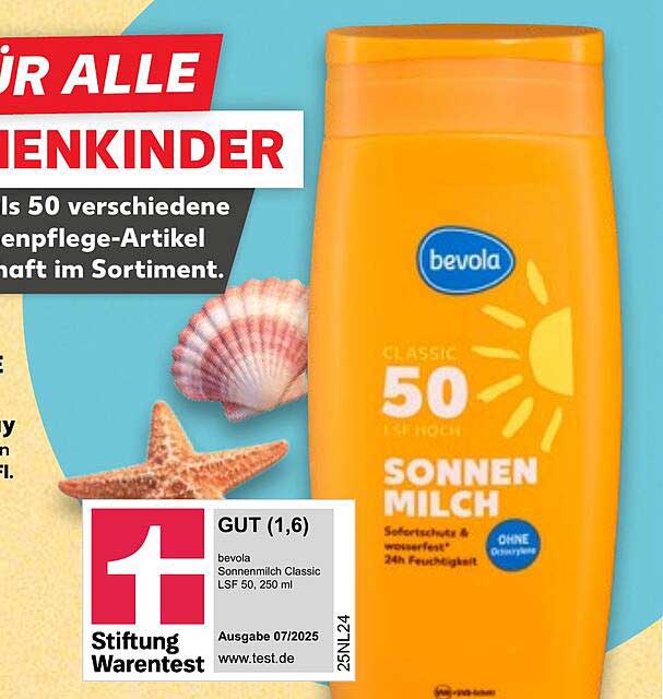 bevola Sonnenmilch Classic LSF 50, 250 ml