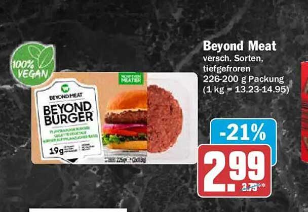 Beyond Meat versch. Sorten, tiefgefroren 226-200 g Packung (1 kg = 13.23-14.95)