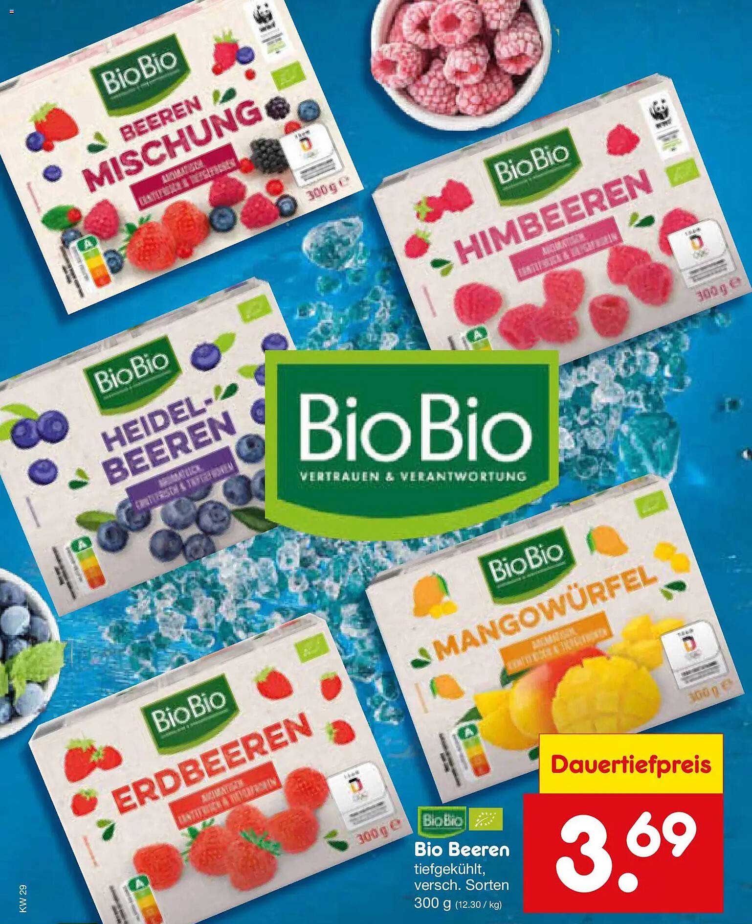 Bio Beeren tiefgekühlt, versch. Sorten 300 g