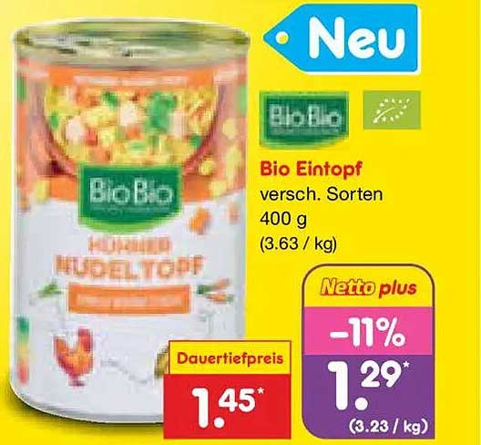 Bio Eintopf versch. Sorten 400 g