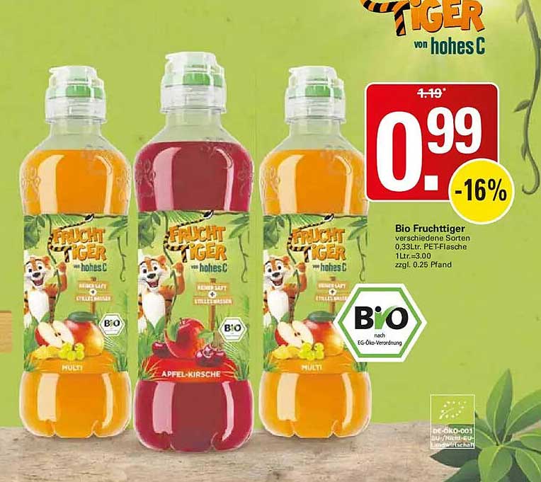 Bio FruchtTiger verschiedene Sorten
