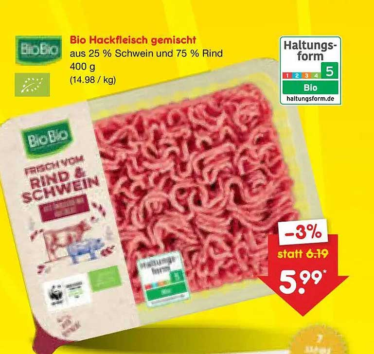 Bio Hackfleisch gemischt