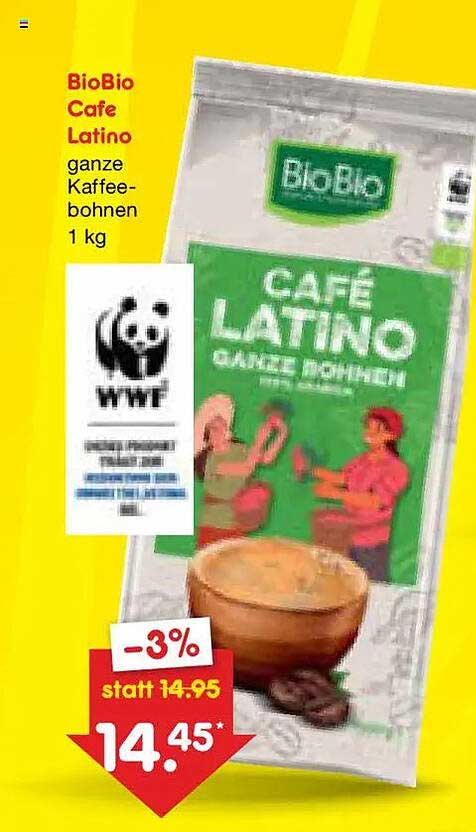 BioBio Cafe Latino ganze Kaffeebohnen 1 kg