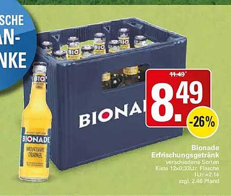 Bionade Erfrischungsgetränk verschiedene Sorten