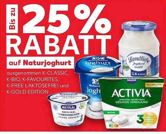 Bis zu 25% Rabatt auf Naturjoghurt